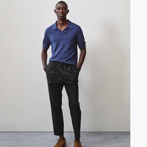 Todd Snyder Madison Black Brushed Cotton Trouser Pants